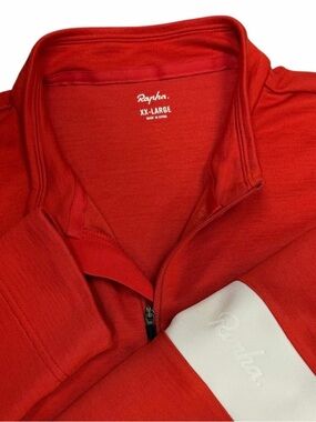 Rapha Jersey Mens XXL Red Long Sleeve Classic Merino Wool Cycling Bike Shirt Zip